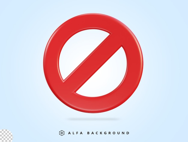 3d vector red prohibited sign no icon warning or stop symbol safety danger 3d illustration