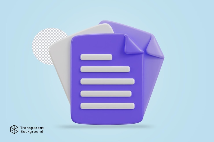 PSD 3d-vectorillustratie van een bestand of document