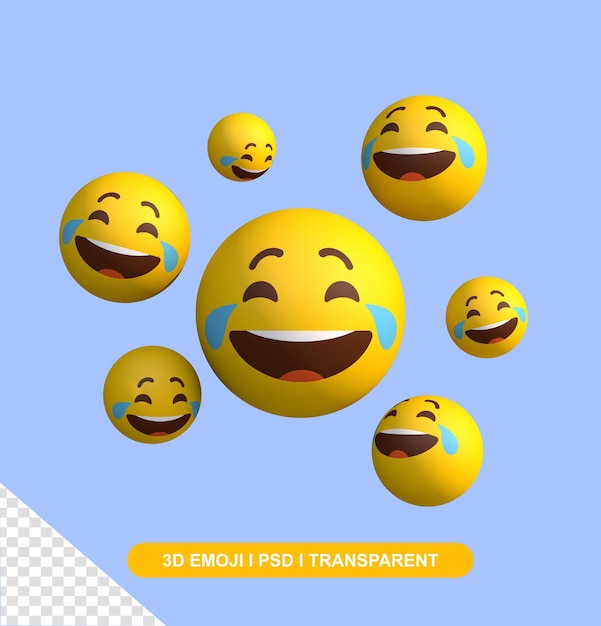 3D Veel Lach Emoticon Set