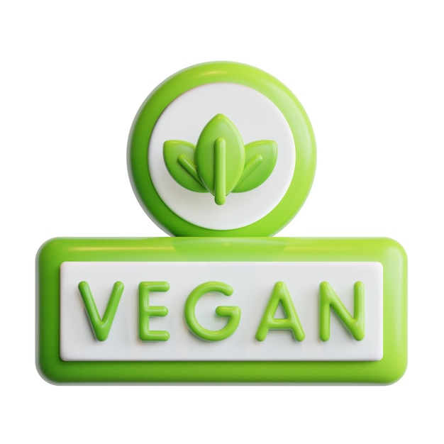 PSD 3d vegan high quality render illustration icon