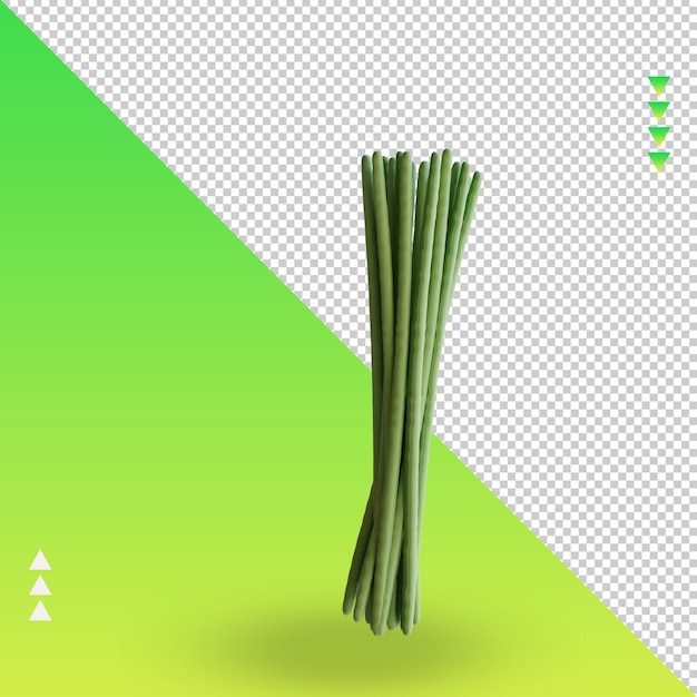 3 d の野菜のドラムスティック レンダリング左ビュー
