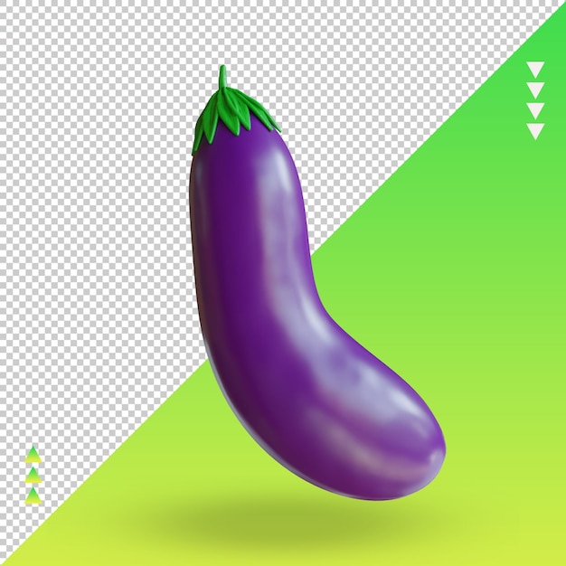 3d vegetable eggplant rendering front view