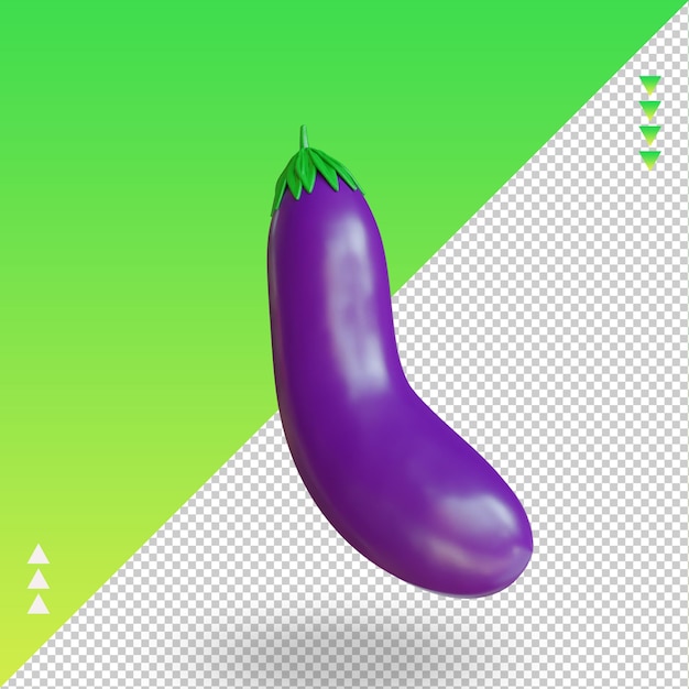 3d vegetable eggplant rendering right view