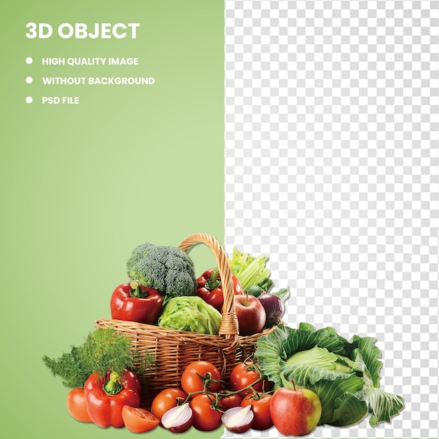 PSD 3d овощи и фрукты