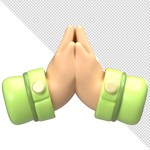 3d vergeven hand gebaar voor ramadan en eid icoon