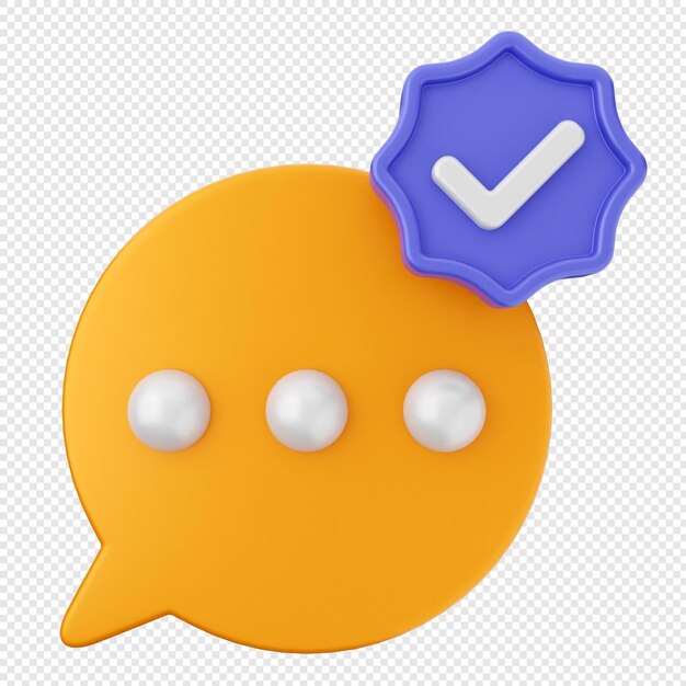 3d verification check mark approve chatting