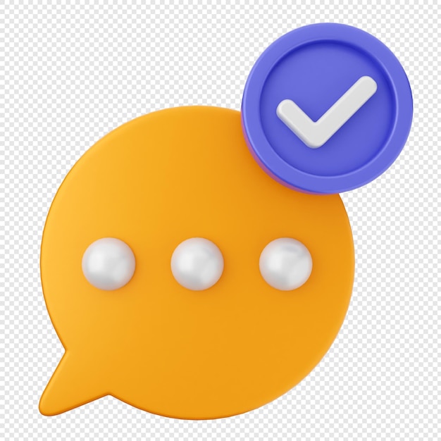 3d verification check mark approve chatting