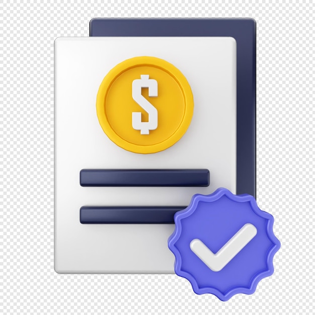 3d verification check mark approve file contract
