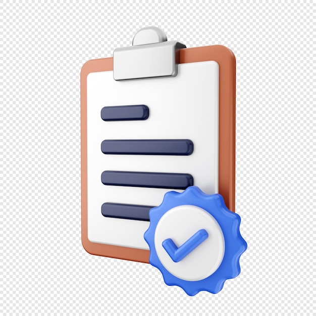 PSD 3d verification icon illustration render