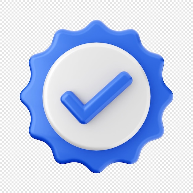 3d verification icon illustration render