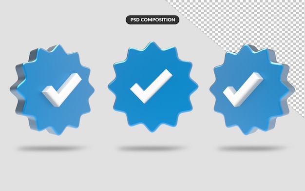 3d verified icon premium psd