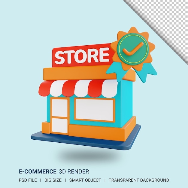 3d verified store with transparent background