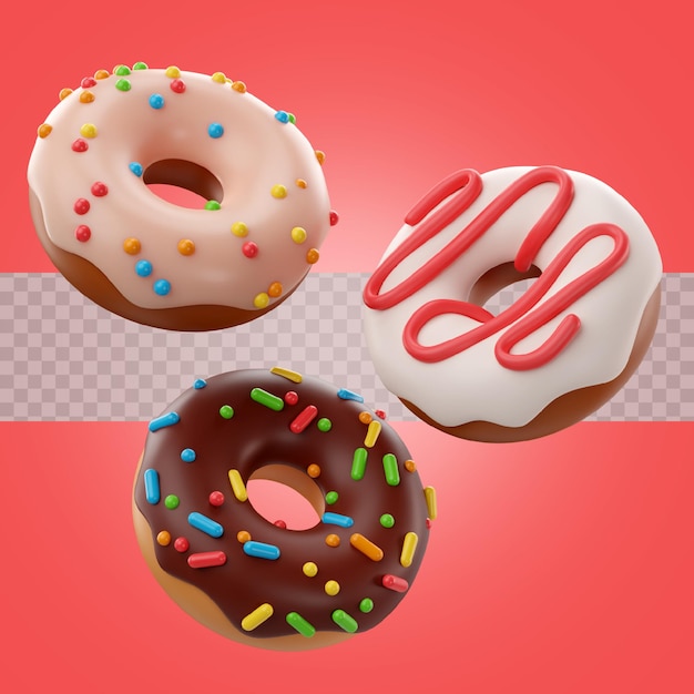 3d verjaardagsicoon delicious donuts