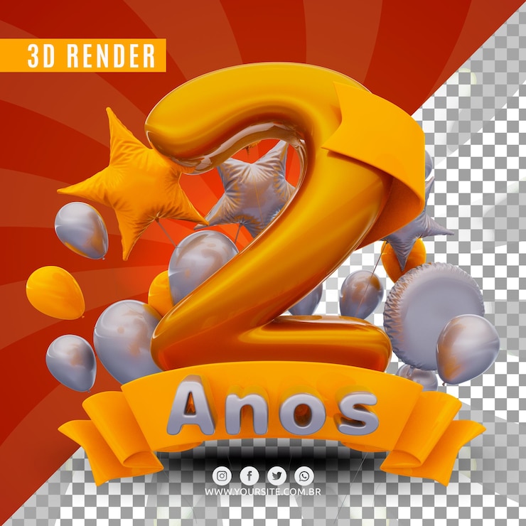 PSD 3d verjaardagslogo voor bedrijven en evenementen