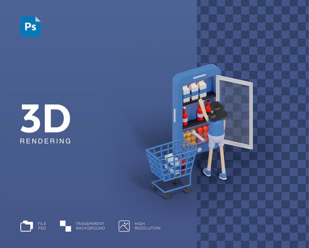 3D-verkkokaupan kuvitus