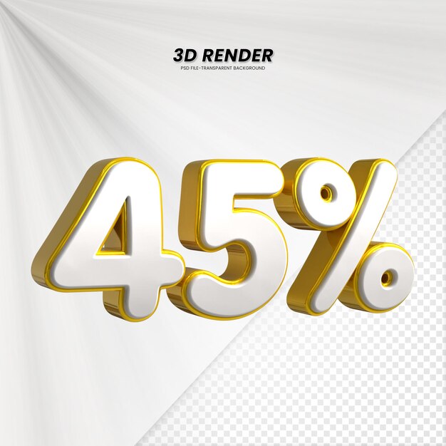 3D-verkoop korting prijs tag 3D-rendering voor compositie 45 procent