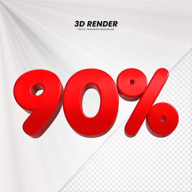 3D-verkoop korting prijs tag 3D-weergave voor compositie 90 procent