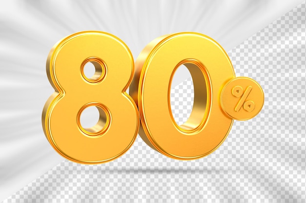 3D-verkoopkorting Nummer 80-percentageprijskaartje voor kortingsverkooppromotieconcept door 3D-weergave