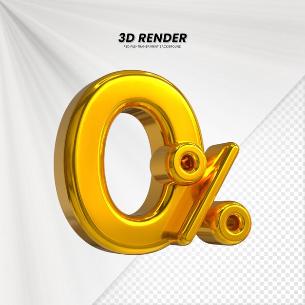 3D-verkoopkorting prijs tag 3D-weergave voor compositie 0 procent getal concept