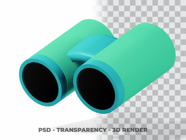 3D verrekijker clipart met transparante achtergrond