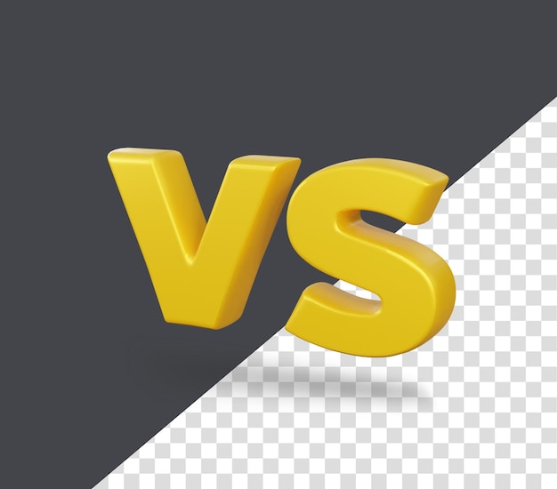 PSD 3d versus vs  rendering icon text effect