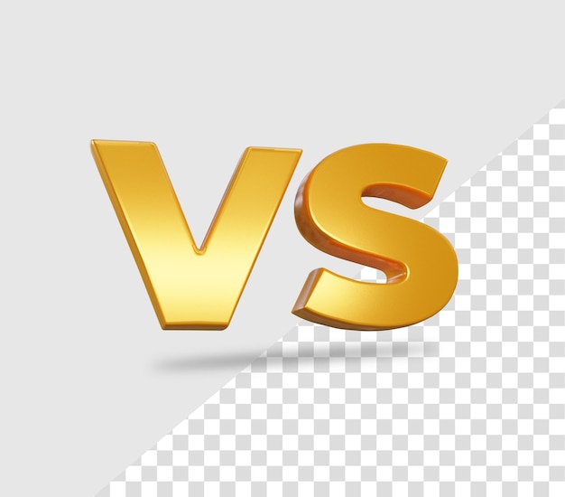 PSD 3d versus vs  rendering icon text effect