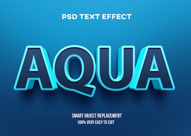 3d vet aqua teksteffect