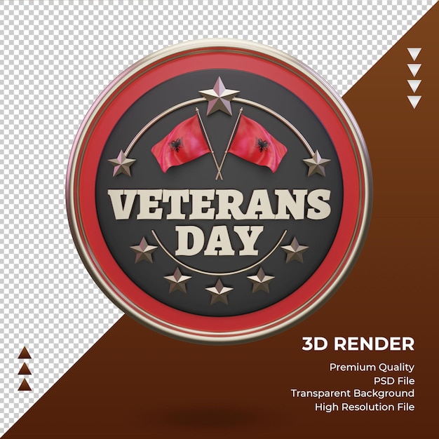 PSD 3d-veteranendag albanië rendering vooraanzicht