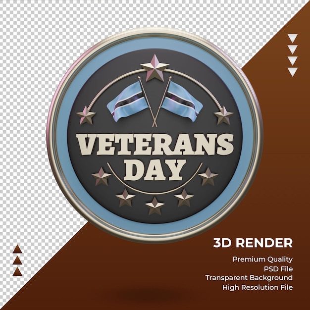 PSD 3d-veteranendag botswana rendering vooraanzicht