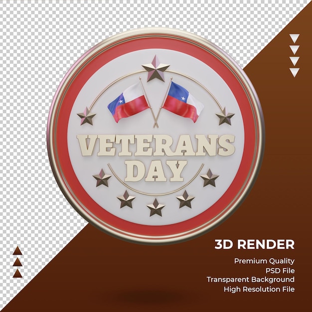 PSD 3d-veteranendag chili rendering vooraanzicht