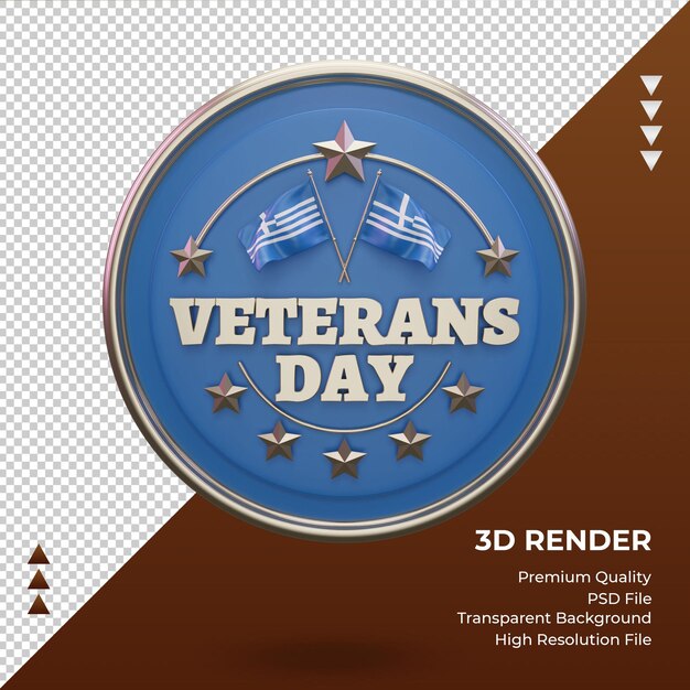 3d-veteranendag griekenland rendering vooraanzicht