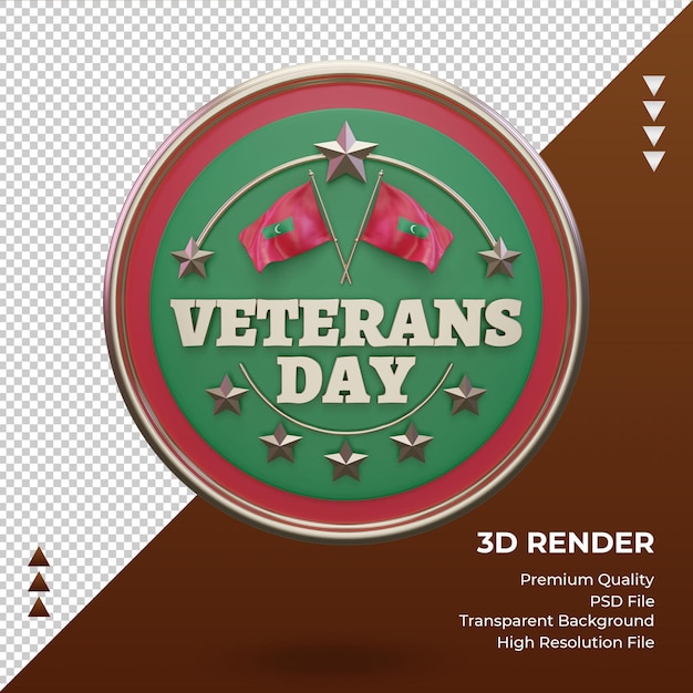 3d-veteranendag maldiven die vooraanzicht teruggeven