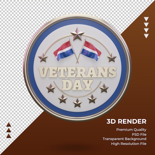 PSD 3d-veteranendag nederland rendering vooraanzicht