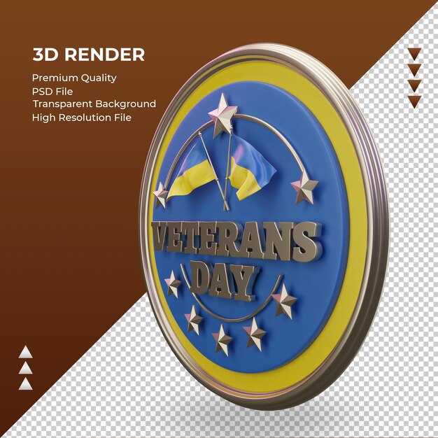 3D-veteranendag Oekraïne die de juiste weergave weergeeft