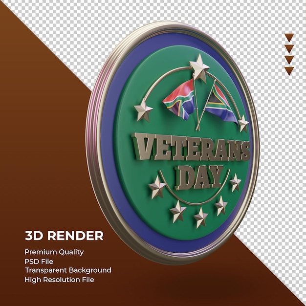 3d-veteranendag zuid-afrika die linkermening teruggeeft