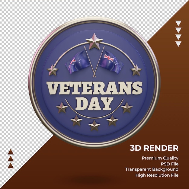 3d veterans day australia rendering front view