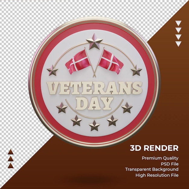 PSD 3d veterans day denmark rendering front view