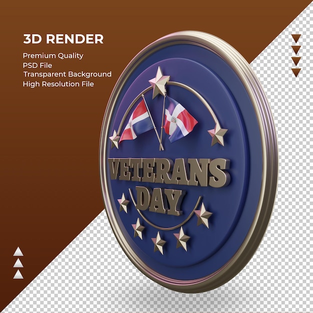 PSD 3d veterans day dominican republic rendering right view