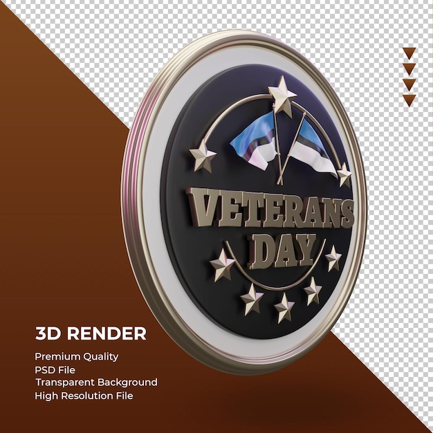 3d Veterans day Estonia rendering left view