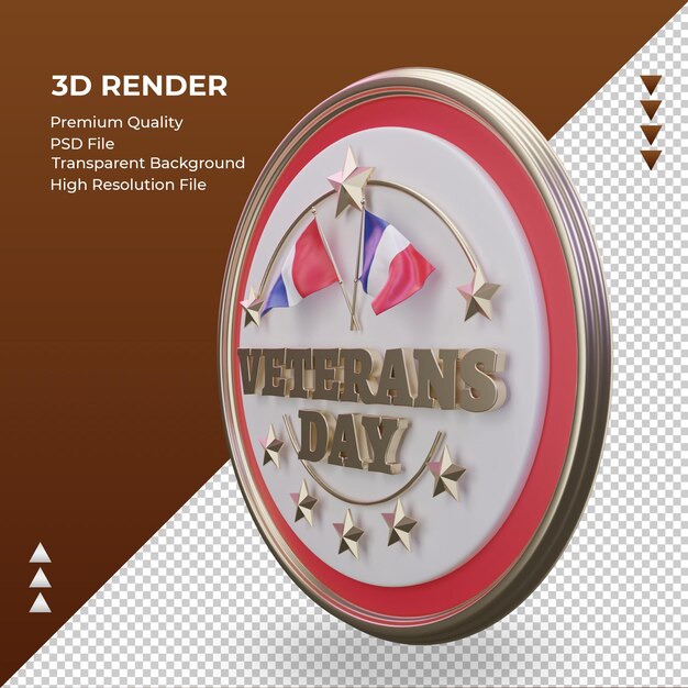 3d veterans day france rendering right view