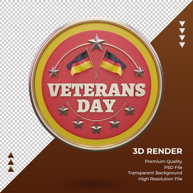 PSD 3d veterans day germany rendering front view