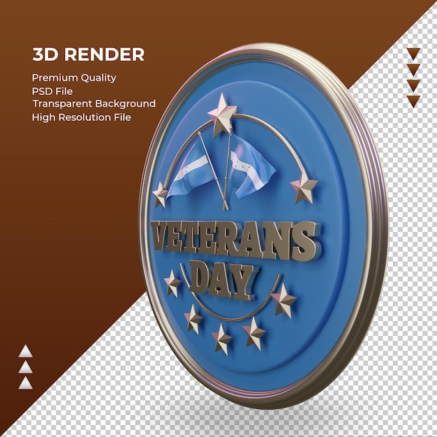 3d 재향 군인의 날 온두라스 렌더링 오른쪽 보기
