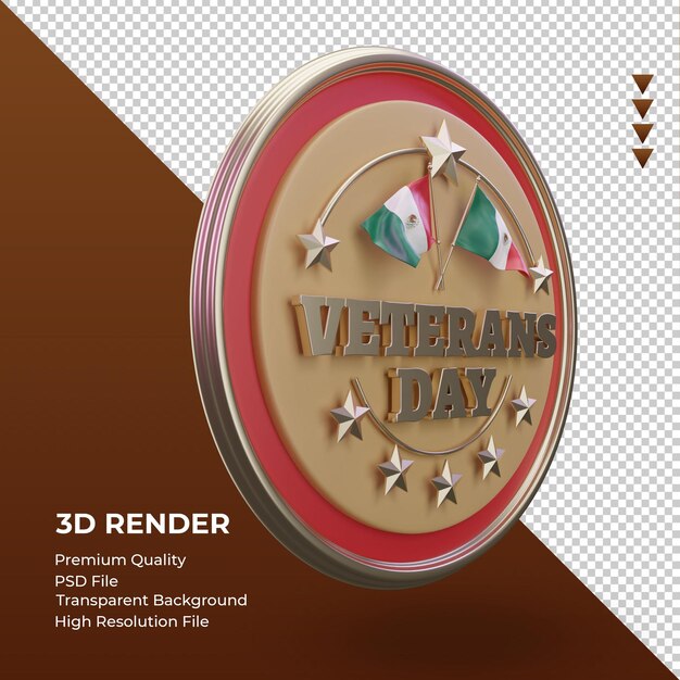 PSD 3d veterans day mexico rendering left view