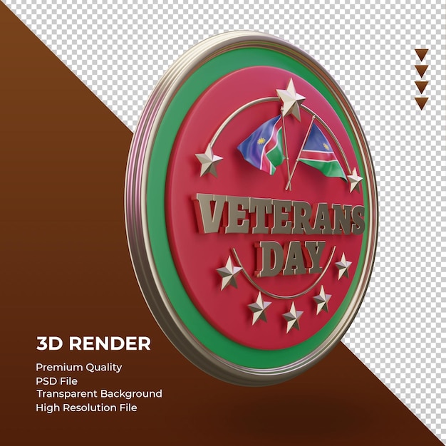 PSD 3d veterans day namibia rendering vista a sinistra