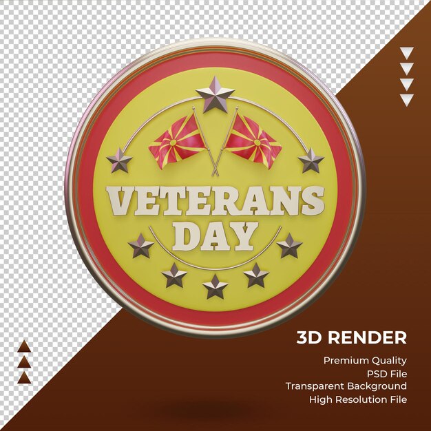 3d veterans day macedonia del nord rendering vista frontale