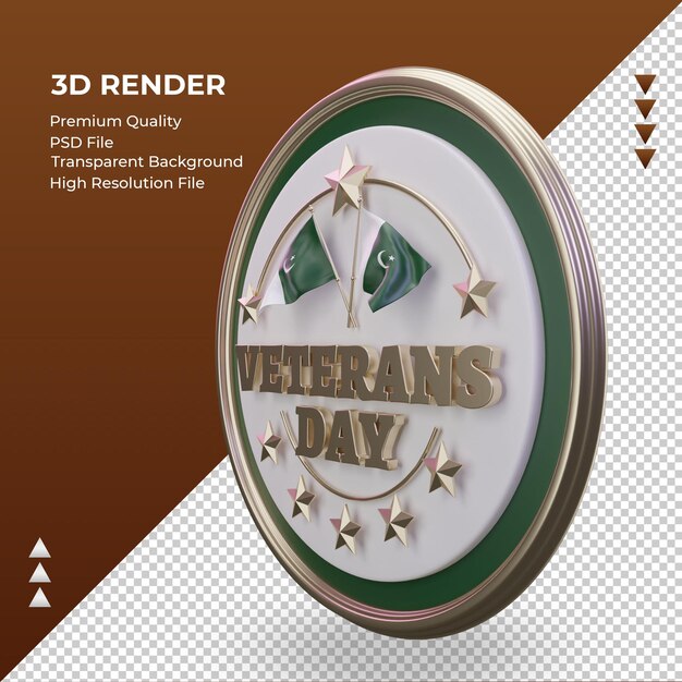 PSD 3d veterans day pakistan rendering right view