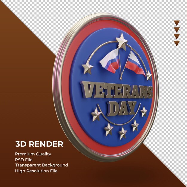 PSD 3d veterans day russian rendering left view