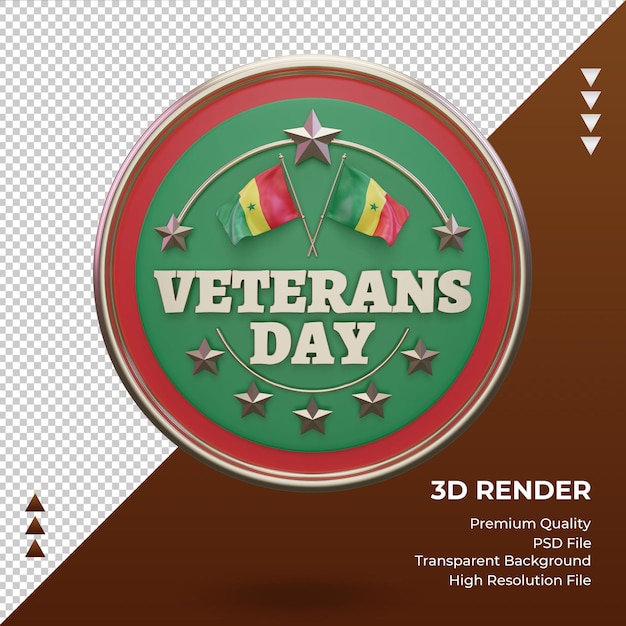 PSD 3d veterans day senegal rendering vista frontale