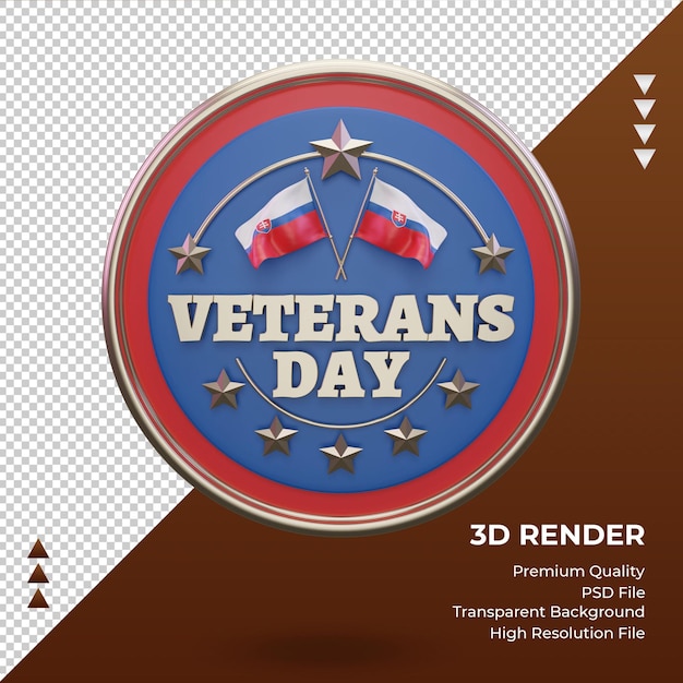 PSD 3d veterans day slovakia rendering front view