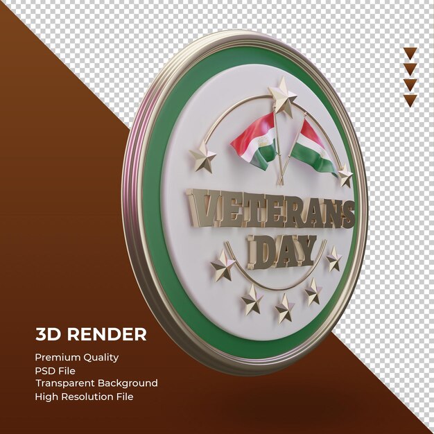 3d veterans day tajikistan rendering left view